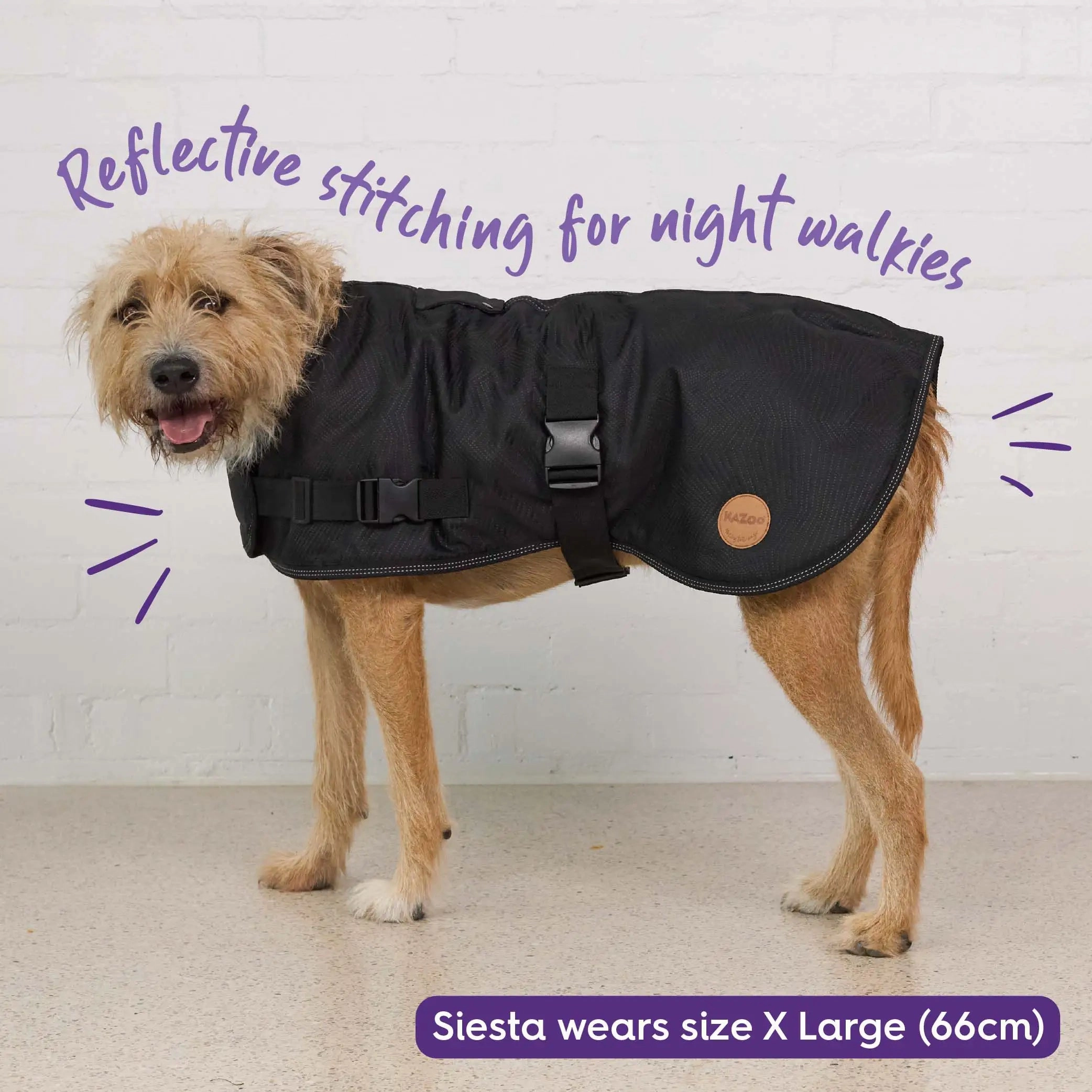 Adventure Dog Coat with Harness Hatch - Black