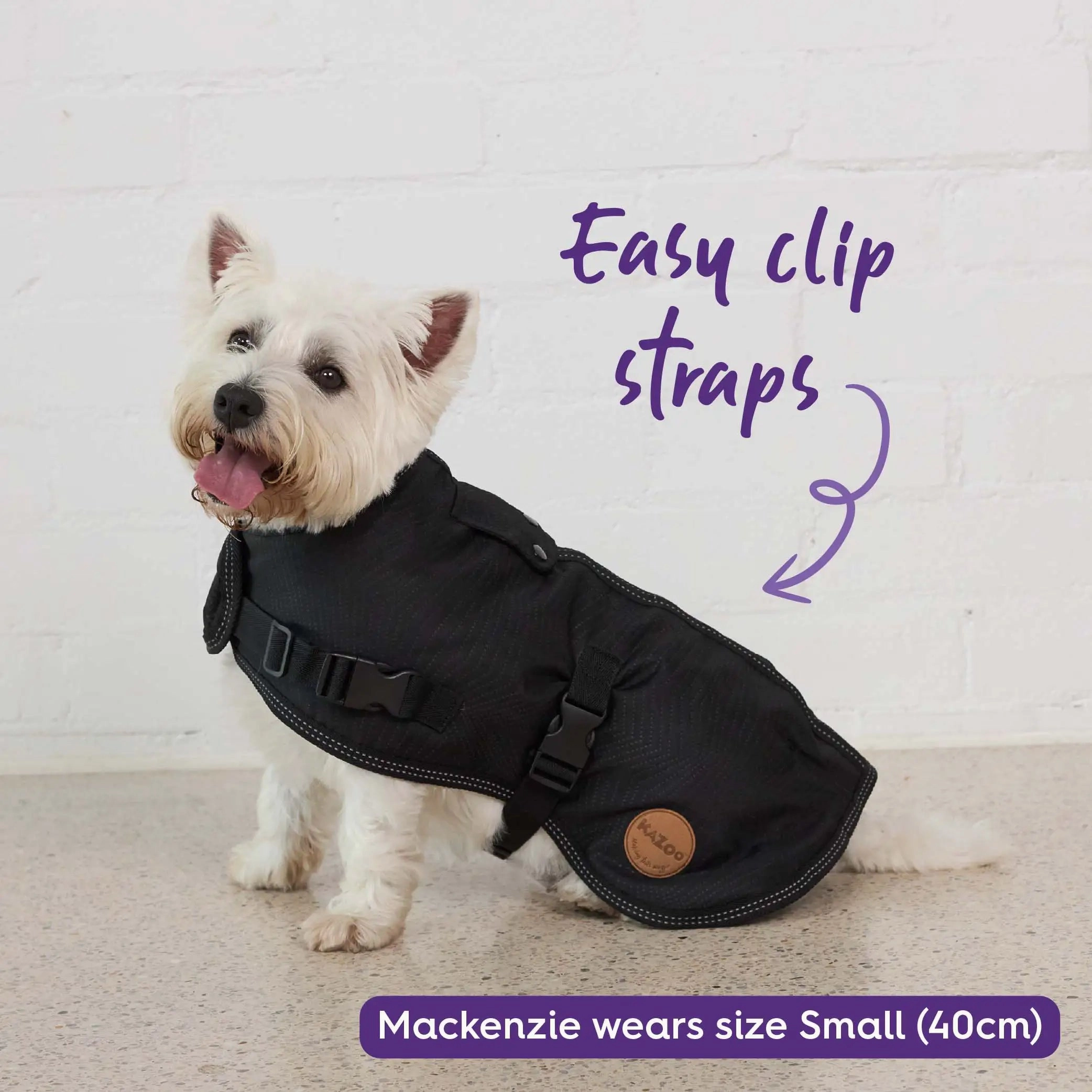 Adventure Dog Coat with Harness Hatch - Black