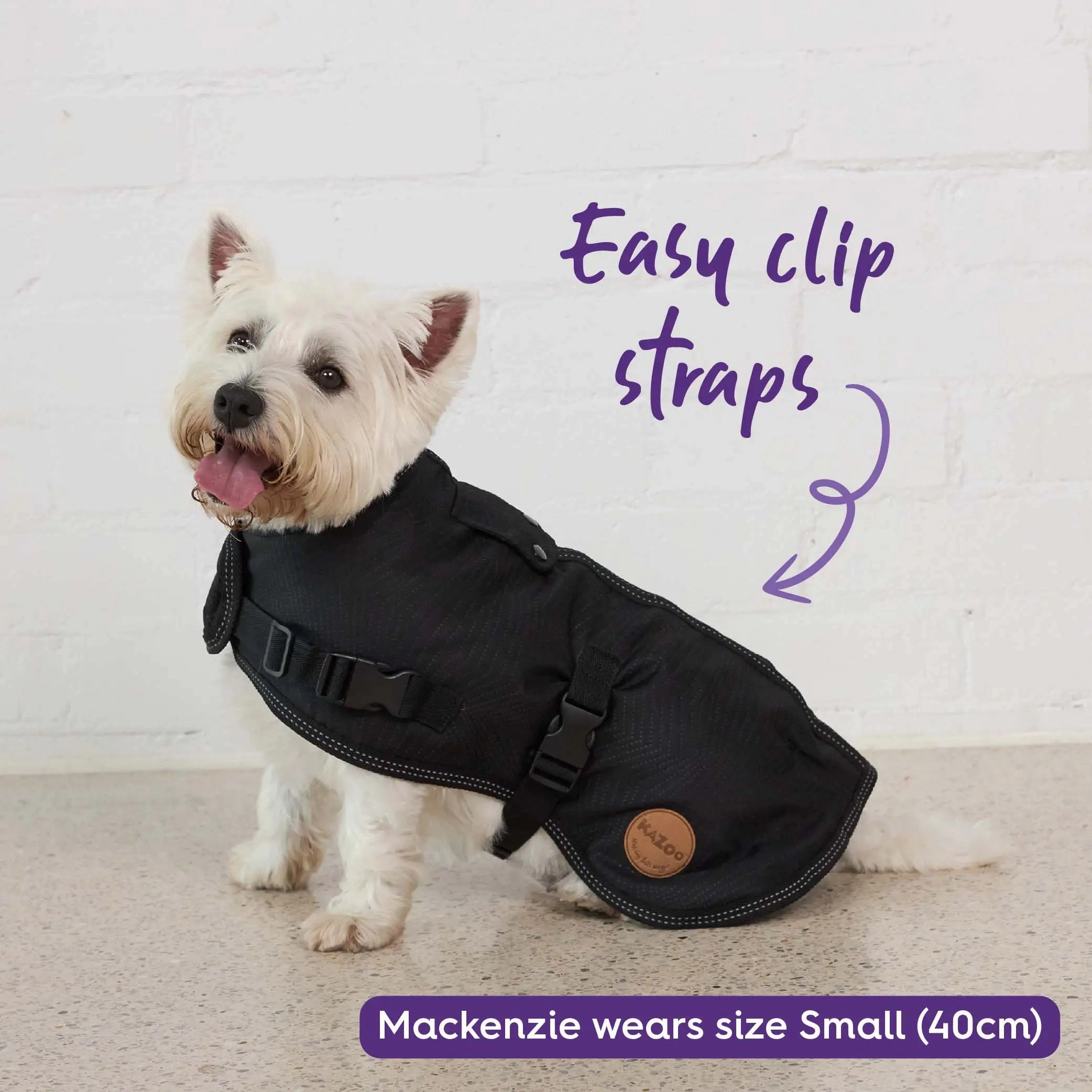 Adventure Dog Coat with Harness Hatch - Black
