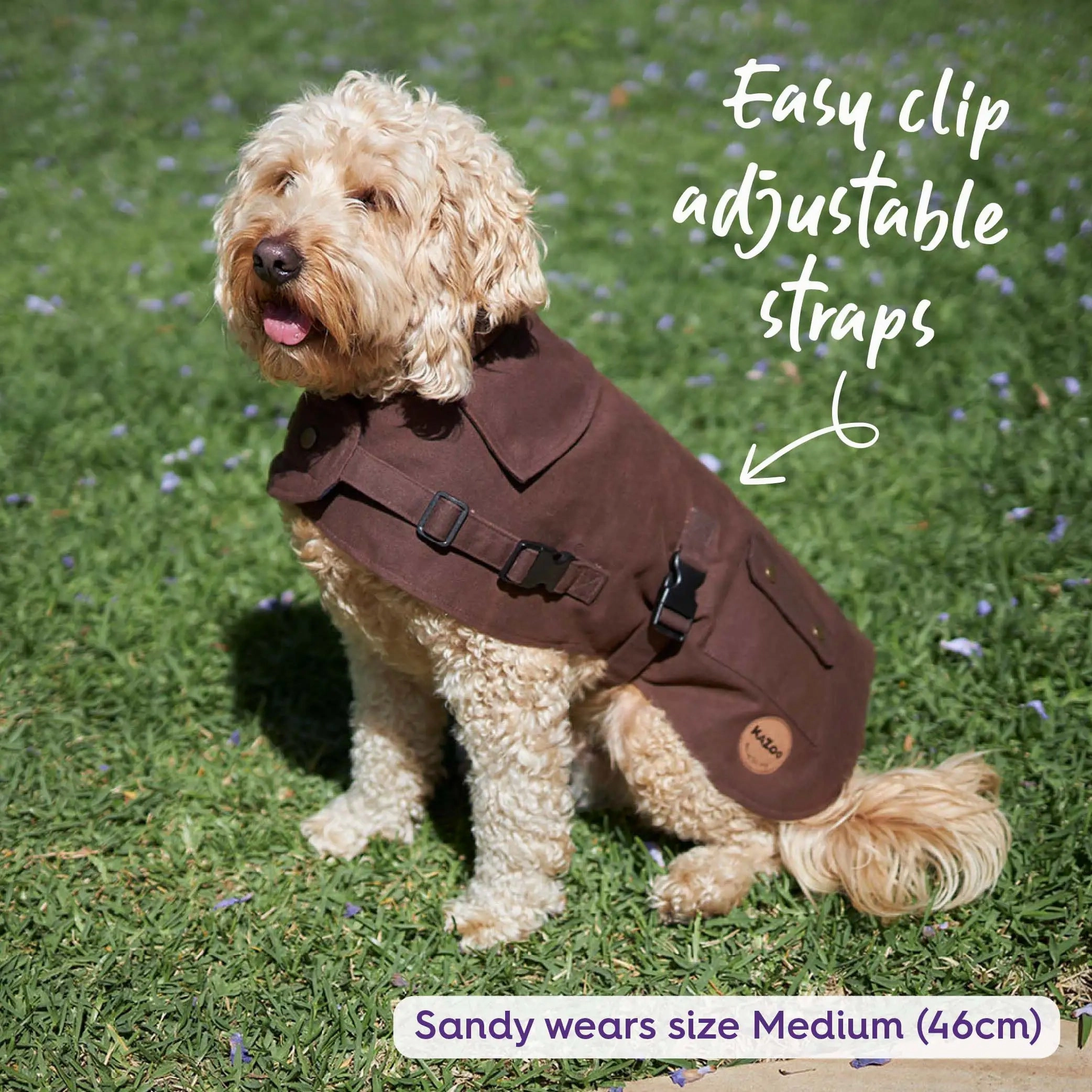Aussie Oilskin Waterproof Dog Coat - Brown