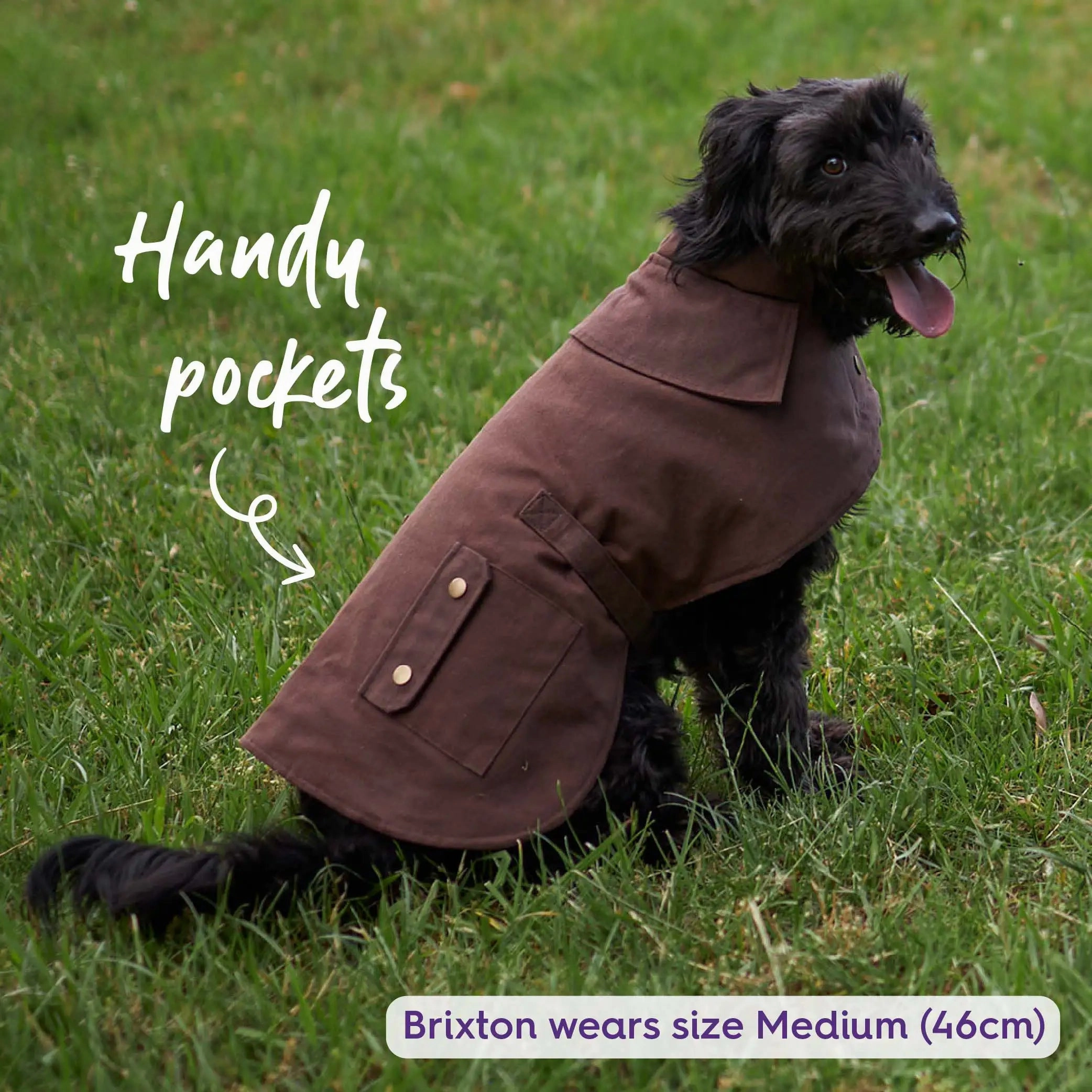 Aussie Oilskin Waterproof Dog Coat - Brown