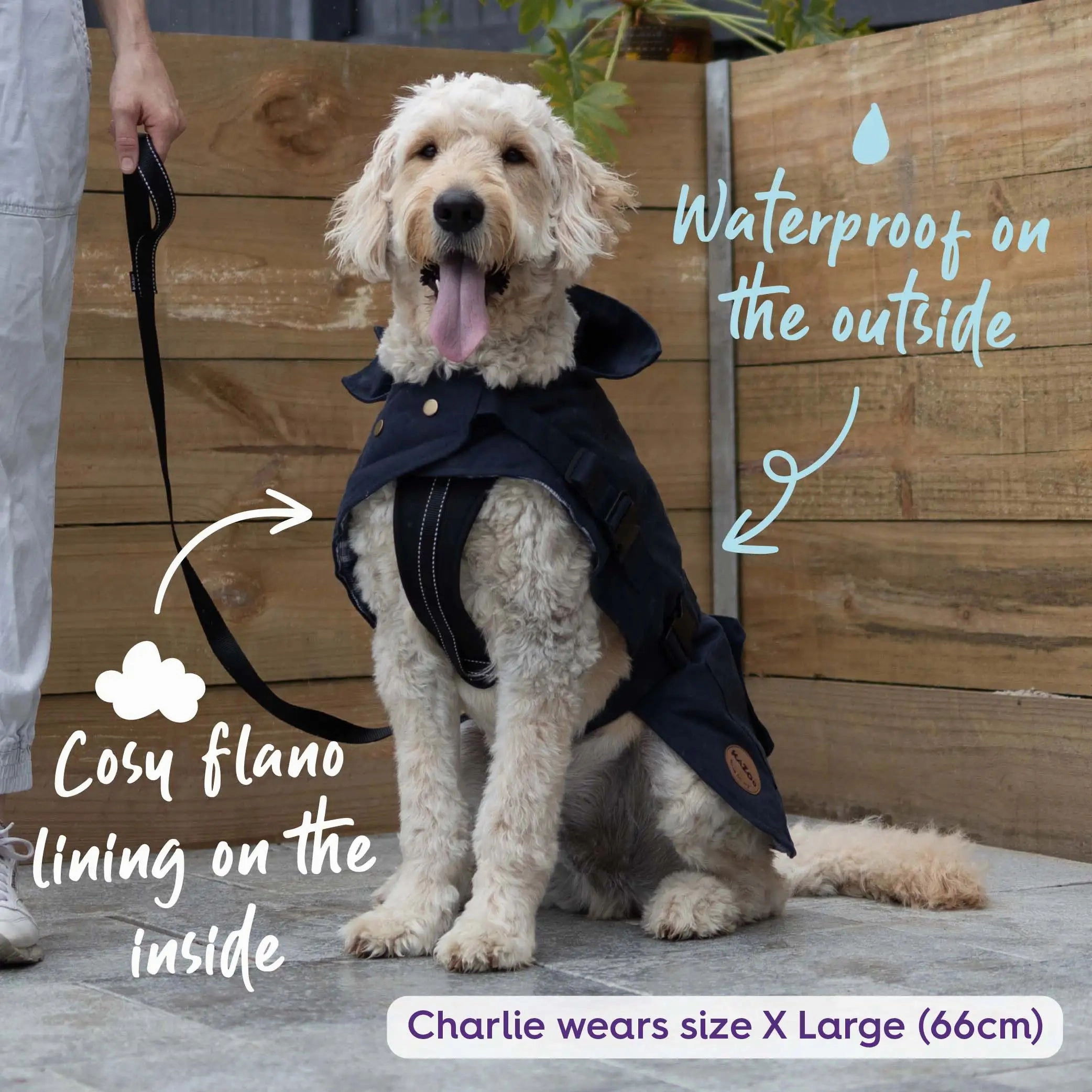 Aussie Oilskin Waterproof Dog Coat - Navy