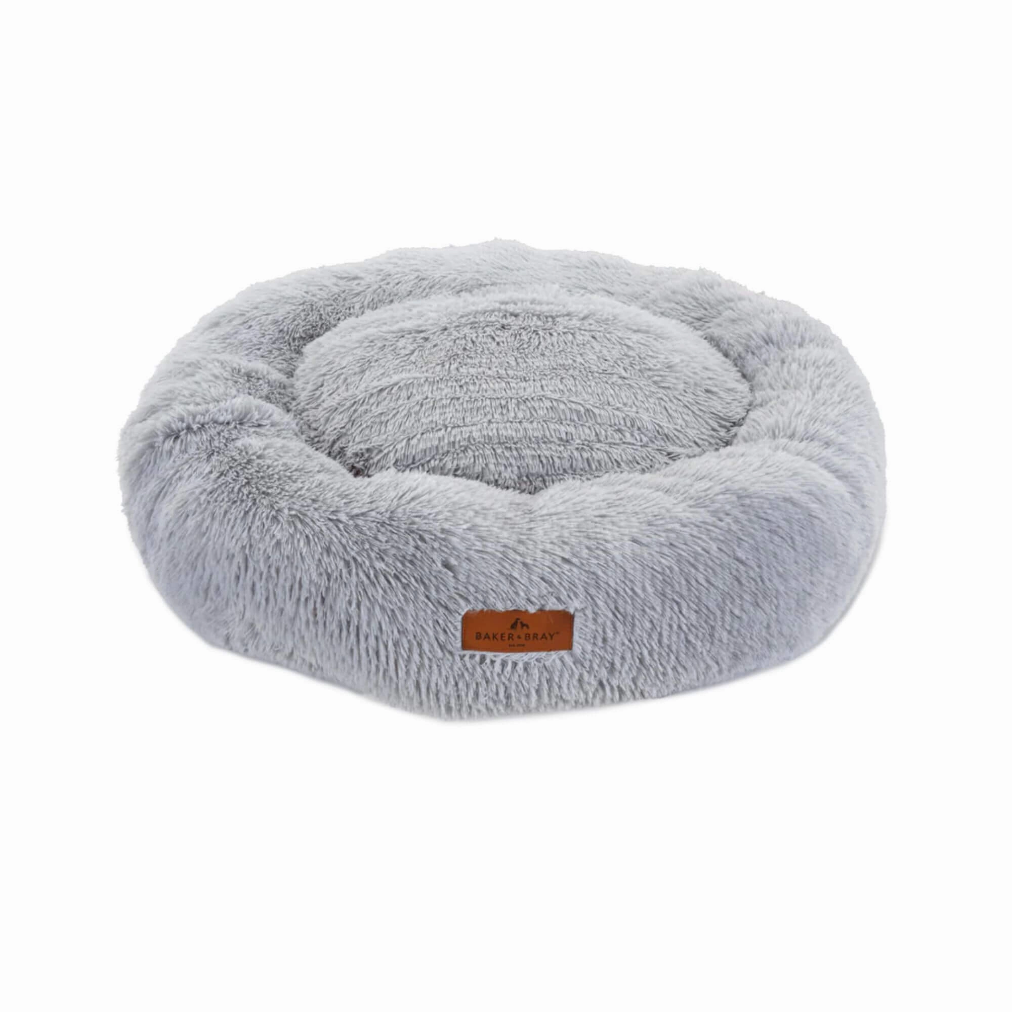 Baker & Bray Calming Donut Dog Bed - Light Grey