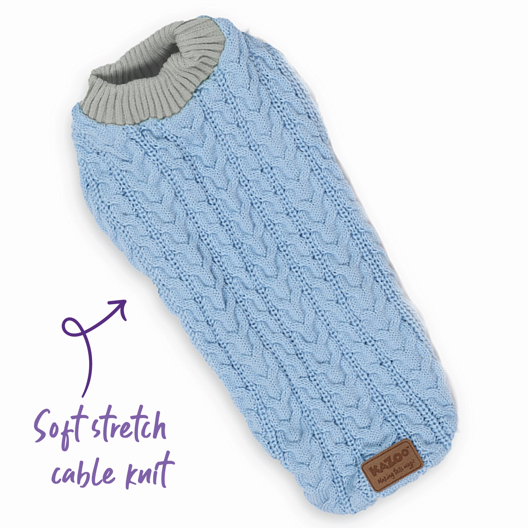 Blue Cloud Cable Knit Dog Jumper