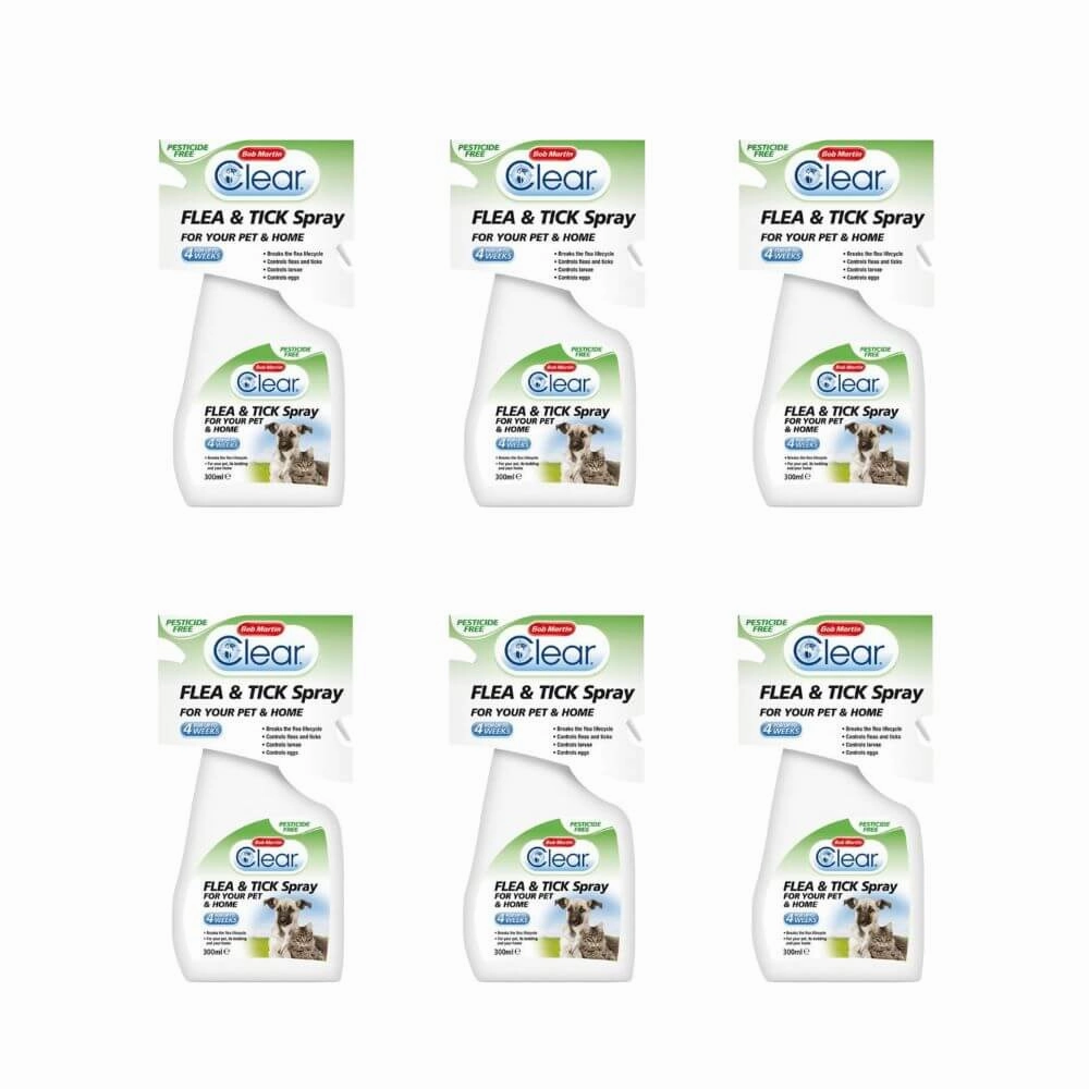 Bob Martin Clear Flea & Tick Spray 300ml x 6