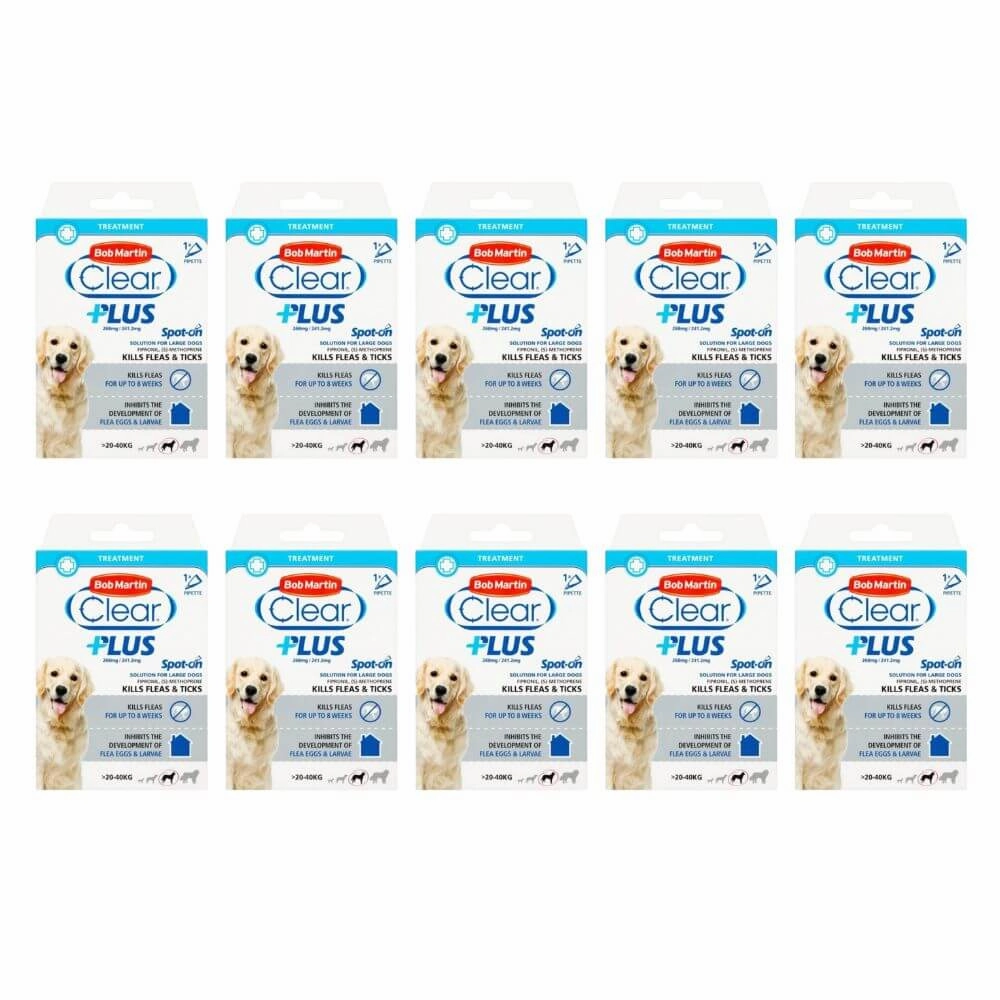 Bob Martin Flea Clear Spot On Large Dog 1 Tube x 10