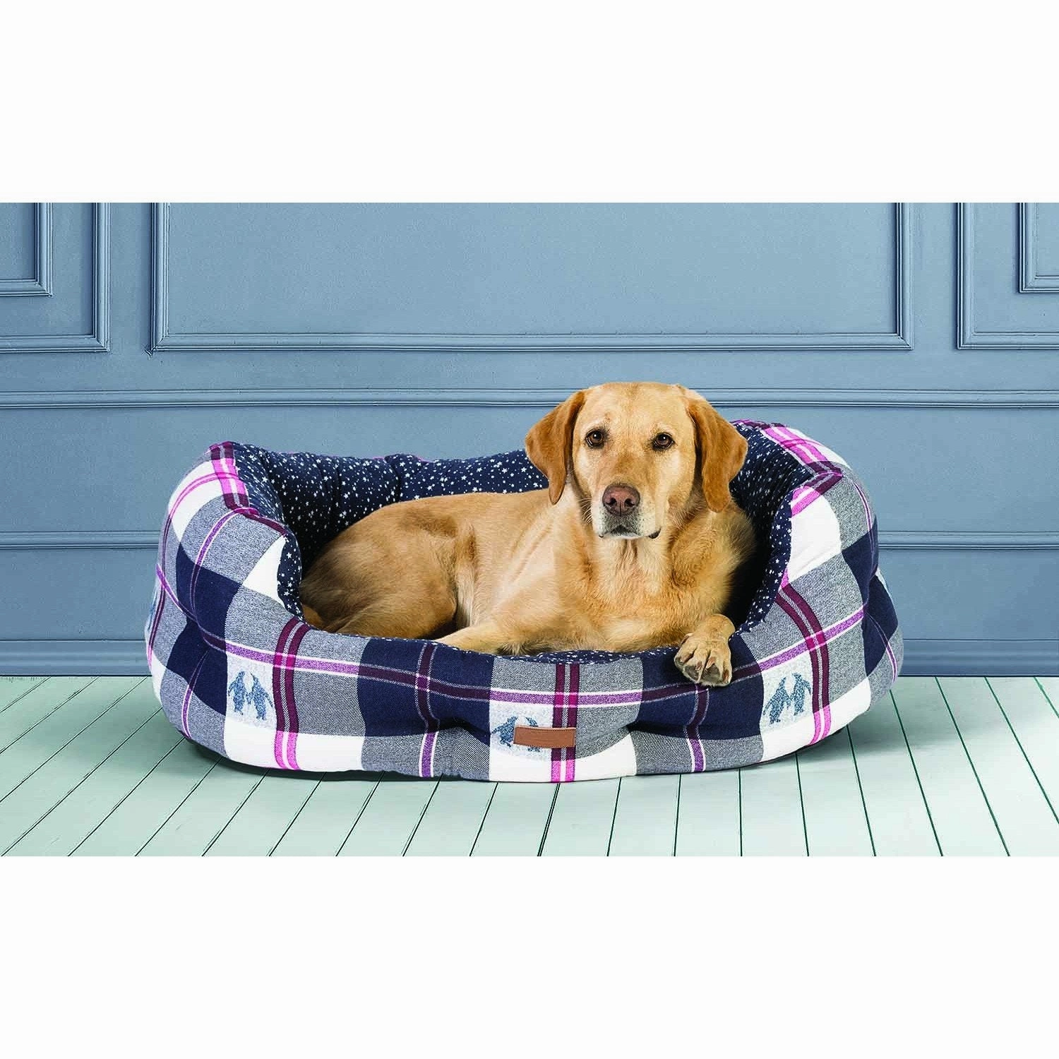 FatFace Penguin Check Deluxe Slumber Dog Bed
