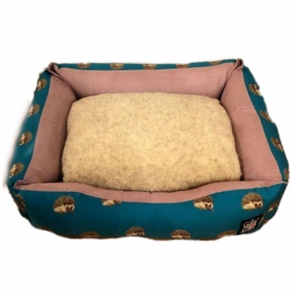 Handmade Quirky Print Nature Hedgehog Settee Dog Bed