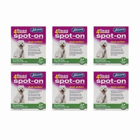 Johnsons 4Fleas Spot On Dual Action Dogs 2 x 6 Treatments