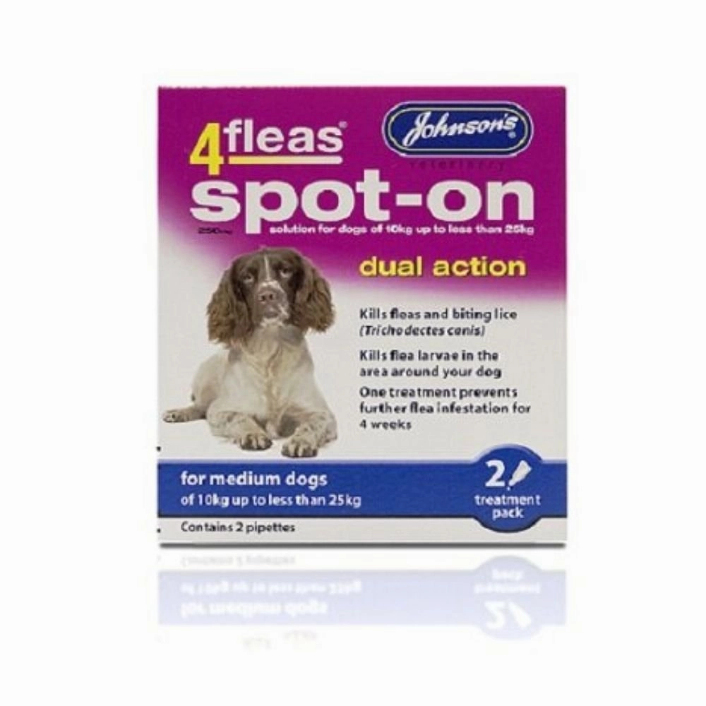 Johnsons 4Fleas Spot On Dual Action Dogs 2 x 6 Treatments