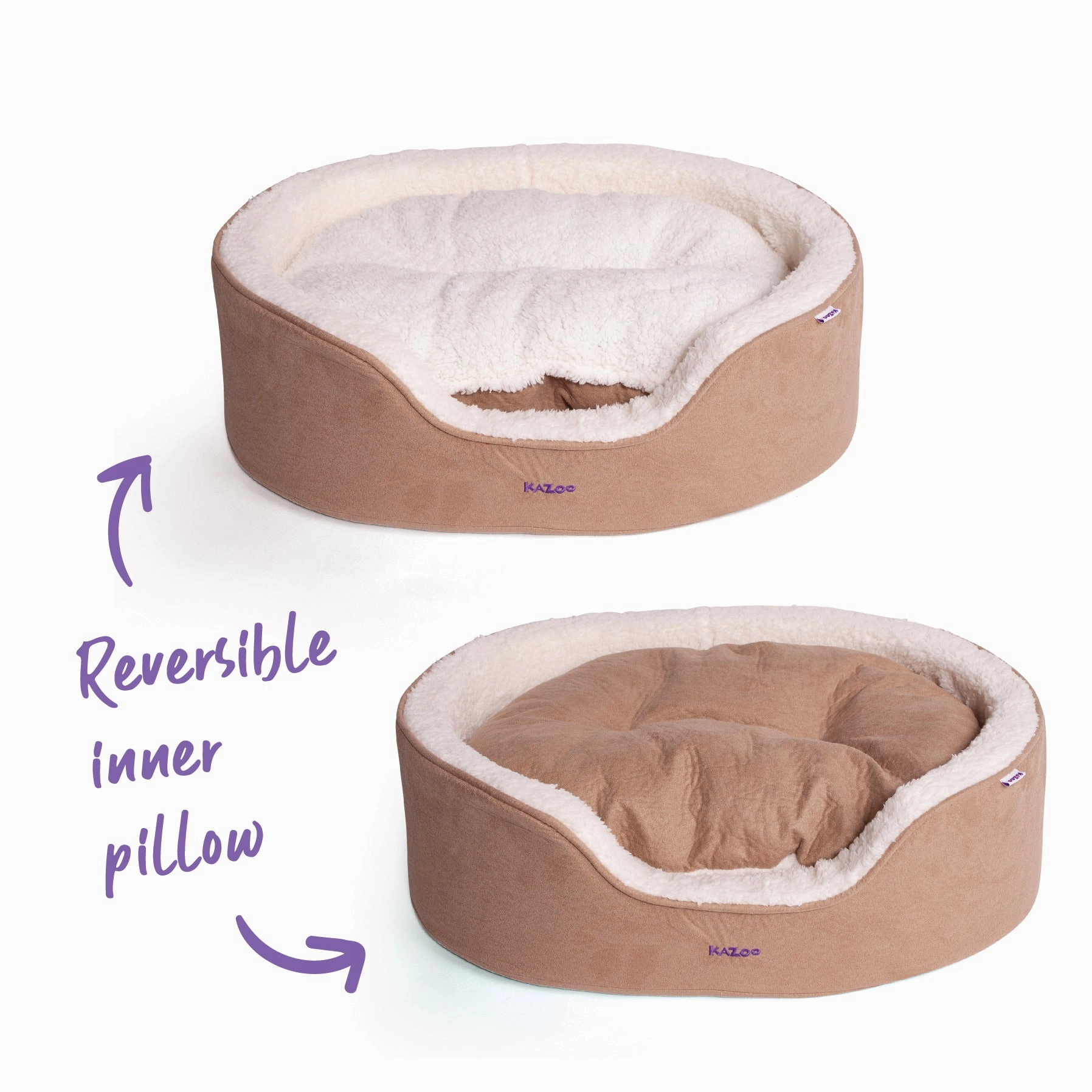 Manhattan Dog Bed - Coffee & White