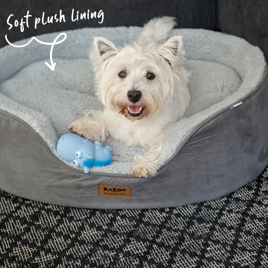 Manhattan Dog Bed - Grey & White