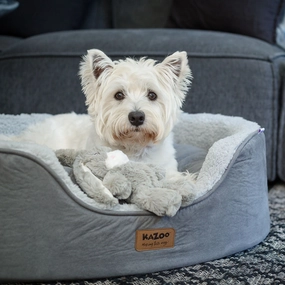 Manhattan Dog Bed - Grey & White