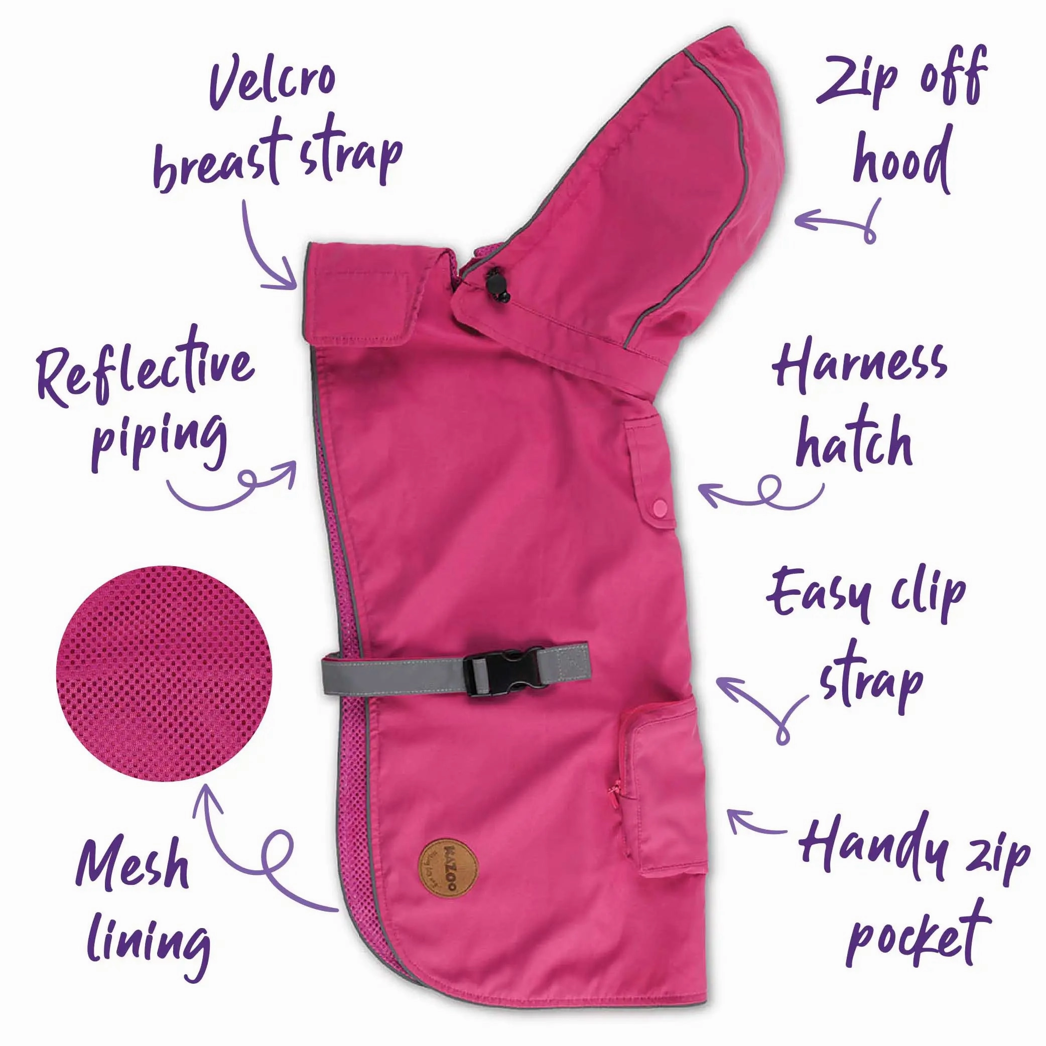 Rainy Days Dog Raincoat - Pink