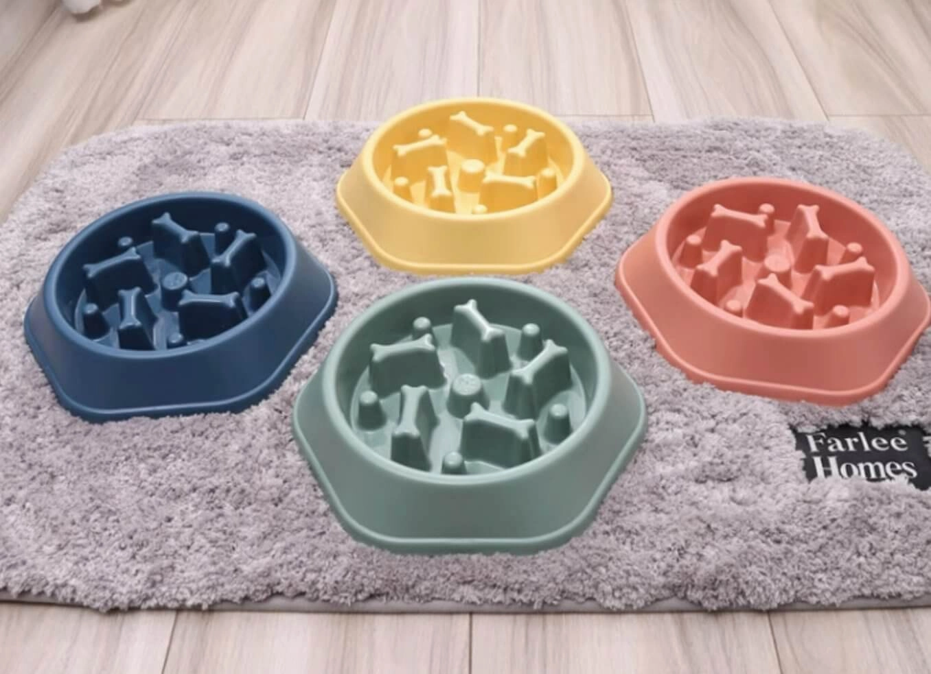 Slow Feeder Dog Food Bowl Bone Pattern Puzzle Pan